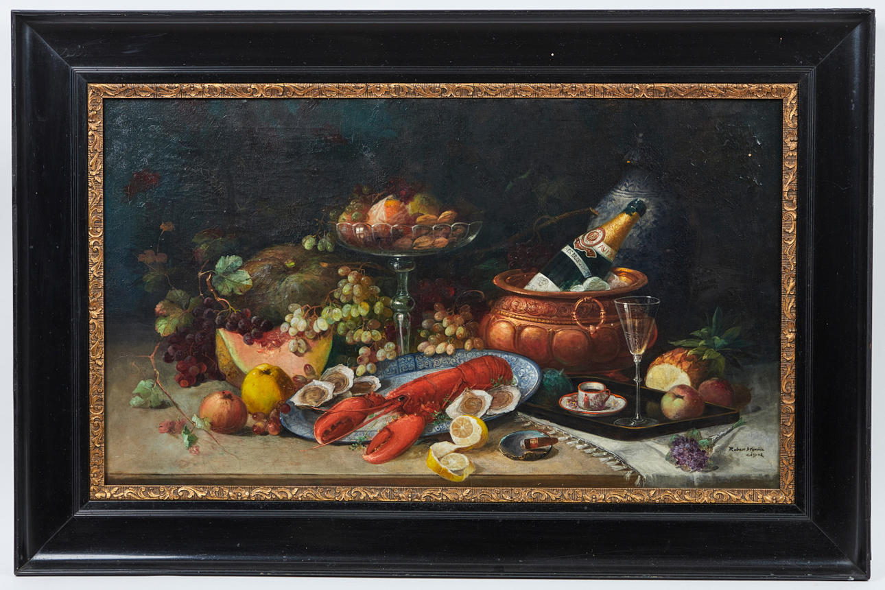 ROBERT SCHMIDT. Tavla, Stilleben med hummer, 1908.