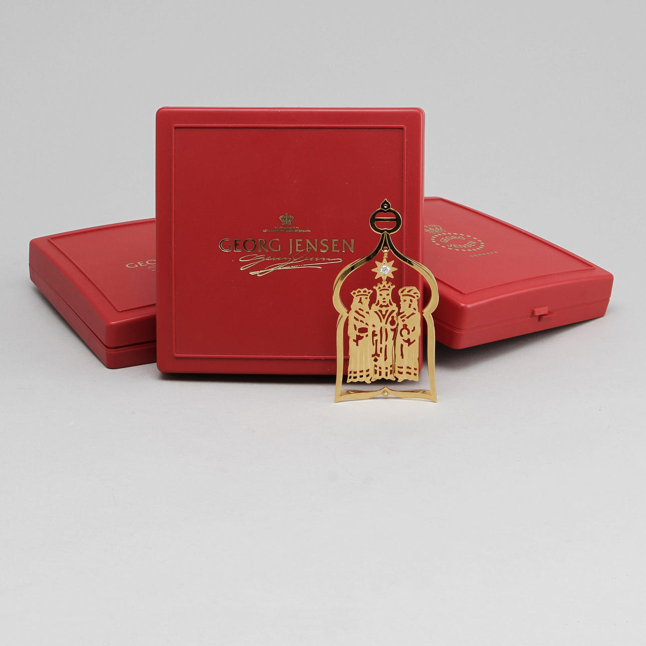 JULGRANSPRYDNADER, 3 st, mässing, Georg Jensen.