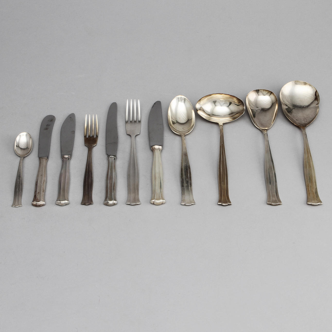 BESTICKSSERVIS, Nysilver samt silver, 97 delar, modell "Birgitta" Markströms/Mema.