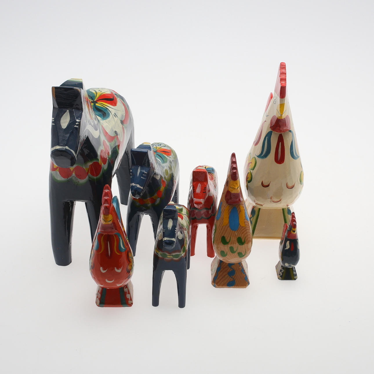 DALAHÄSTAR samt tuppar, 1900-tal.