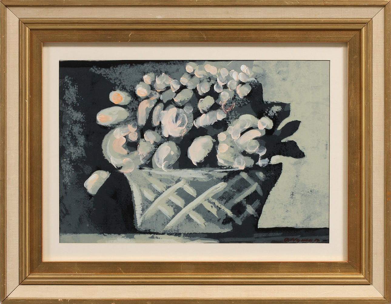 OLLE NYMAN. Stilleben, blandteknik, signerad.