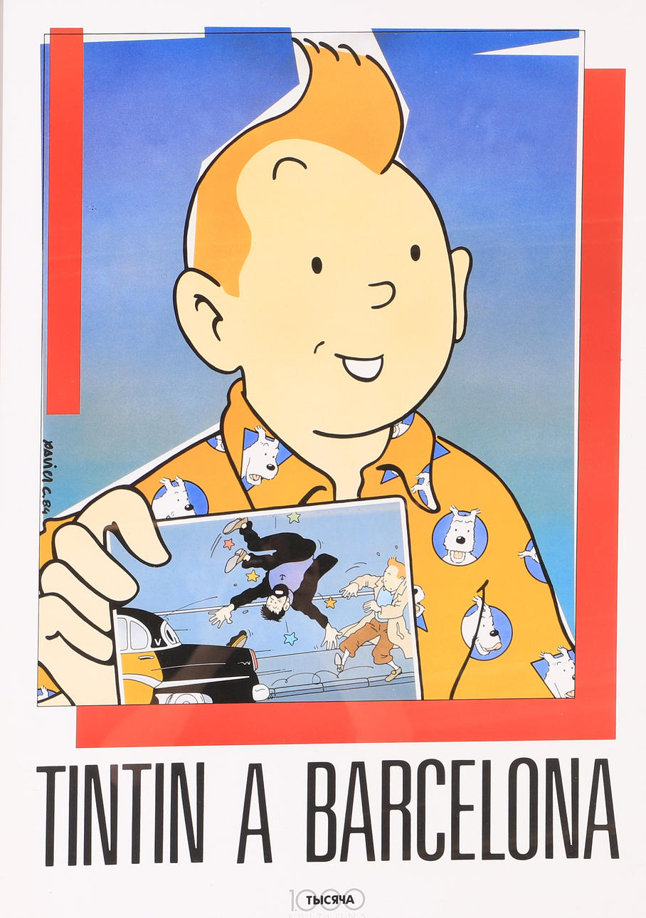 TINTIN A BARCELONA, estampado.