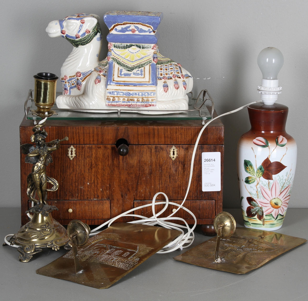 DIVERSE, bl.a. SOCKERSKRIN, allmoge, BORDSLAMPA, jugend, 1900-2000-tal.