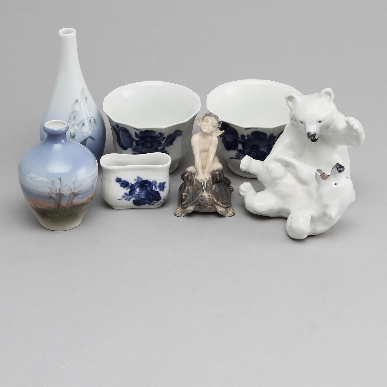 PORSLINSFÖREMÅL, 7 st, Royal Copenhagen samt Bing & Gröndahl.