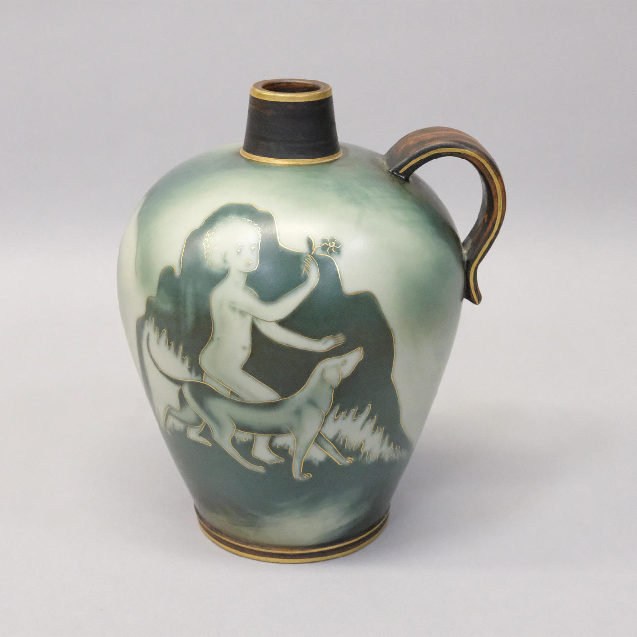 GUNNAR NYLUND. HÄNKEL VASE. FLAMBÉ, RÖRSTRAND.