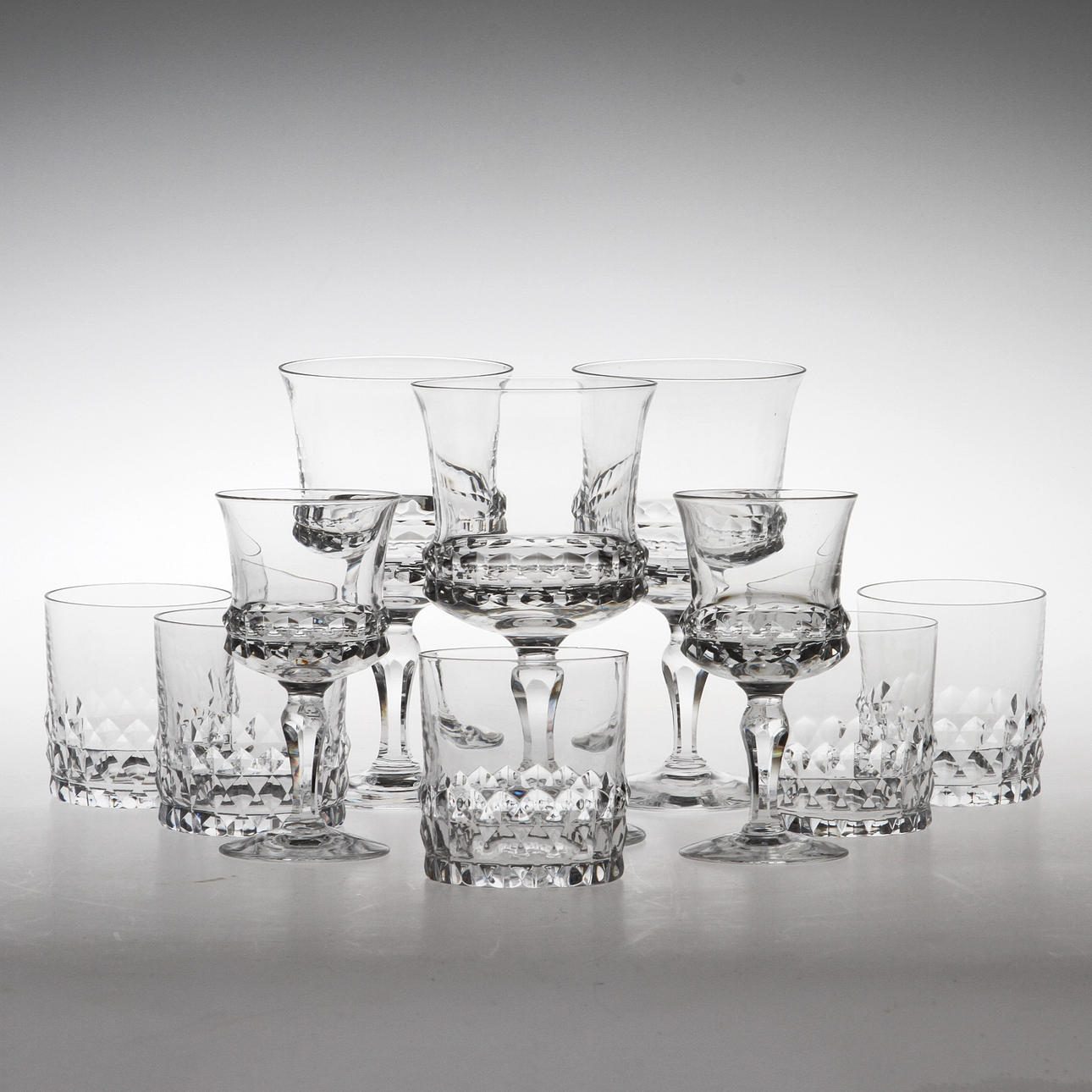 GLASSERVIS, 55 delar, "Silvia", Ingeborg Lundin, Orrefors.