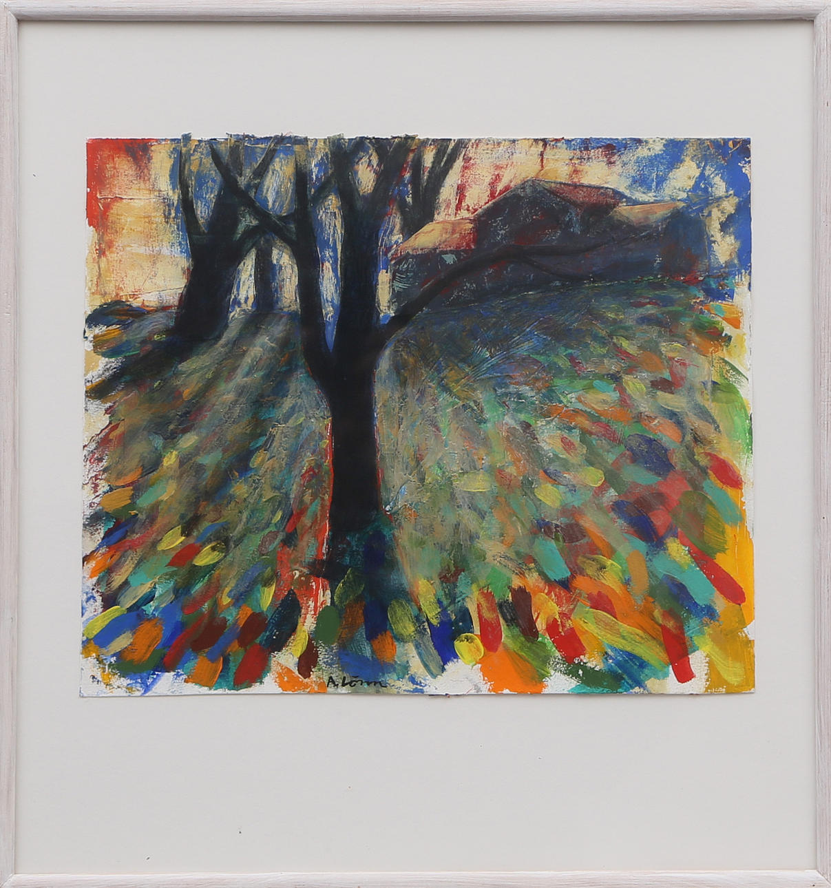ANDERS LÖNN. GOUACHE på papper, signerad, modern.