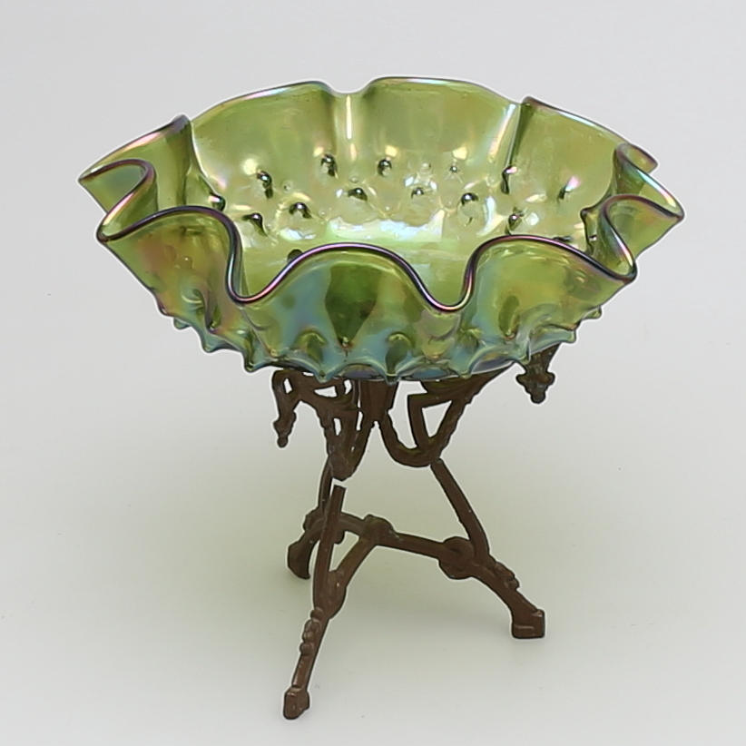 SKÅL PÅ FOT, glas och metall, jugend, 1900-talets första hälft.