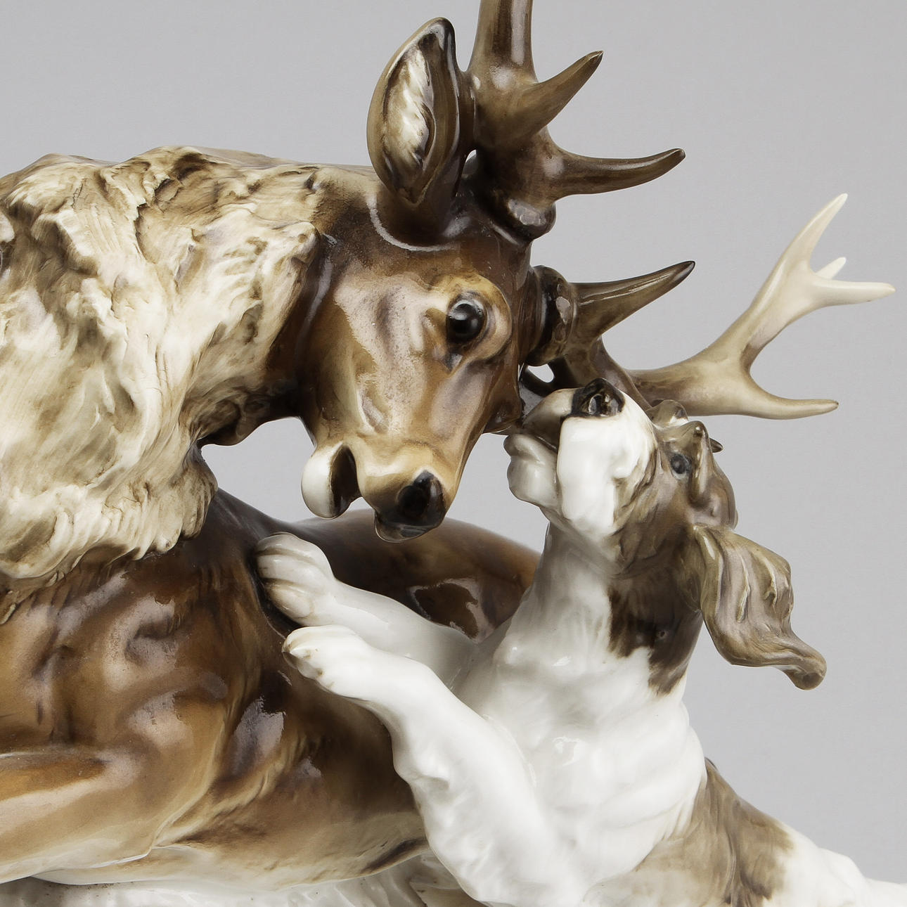FIGURIN, "Hjort & hund", Porslin, Karl Tutter, Hutschenreuther.