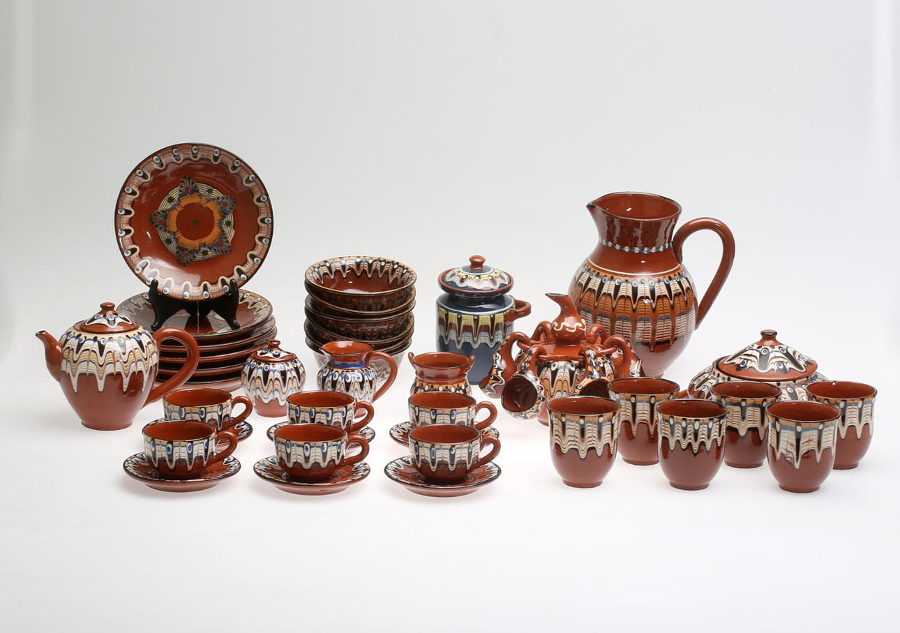 SERVIS, 39 delar, lergods, Ryssland, 1900-tal.