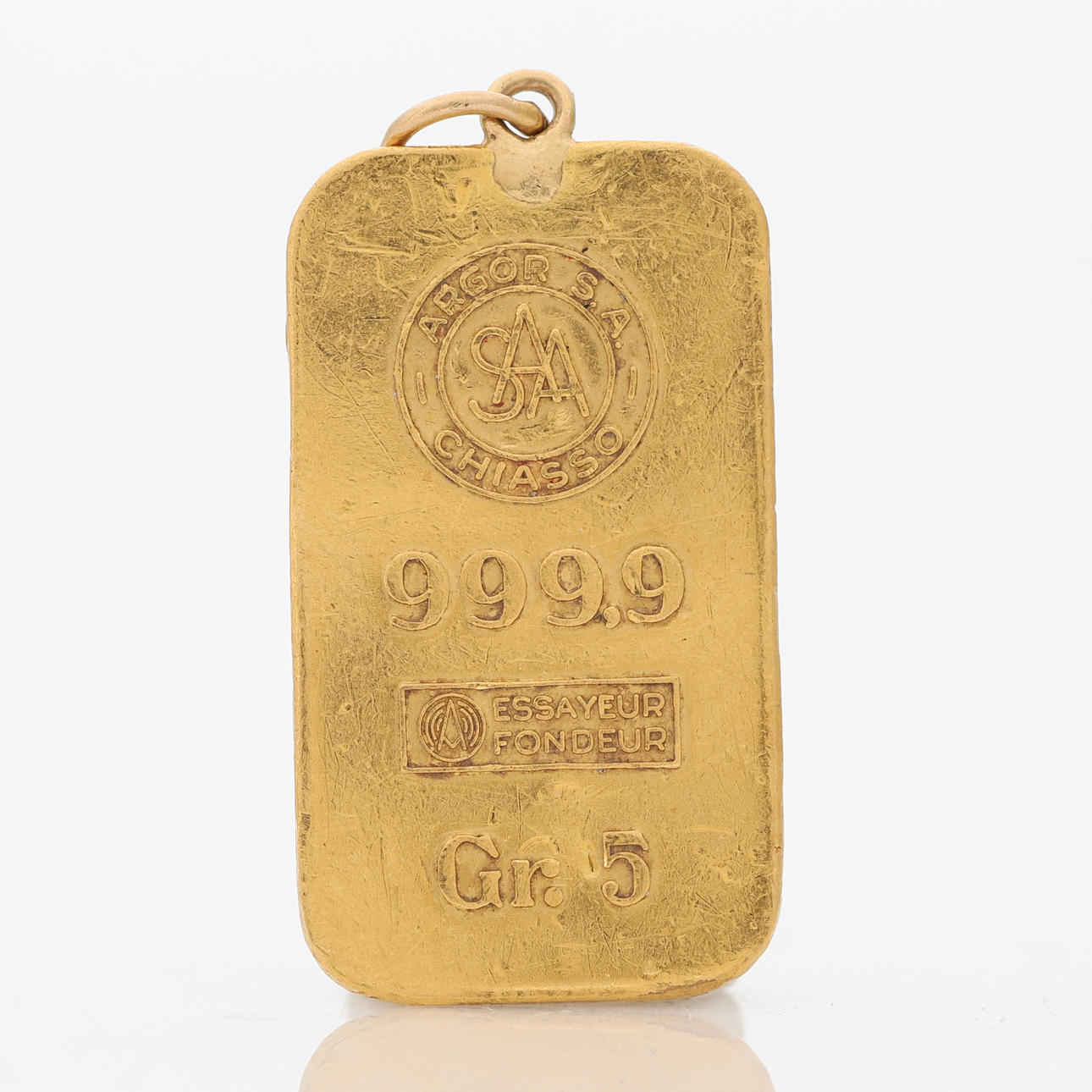 HÄNGE, 24K guld, guldtacka 5 gr.