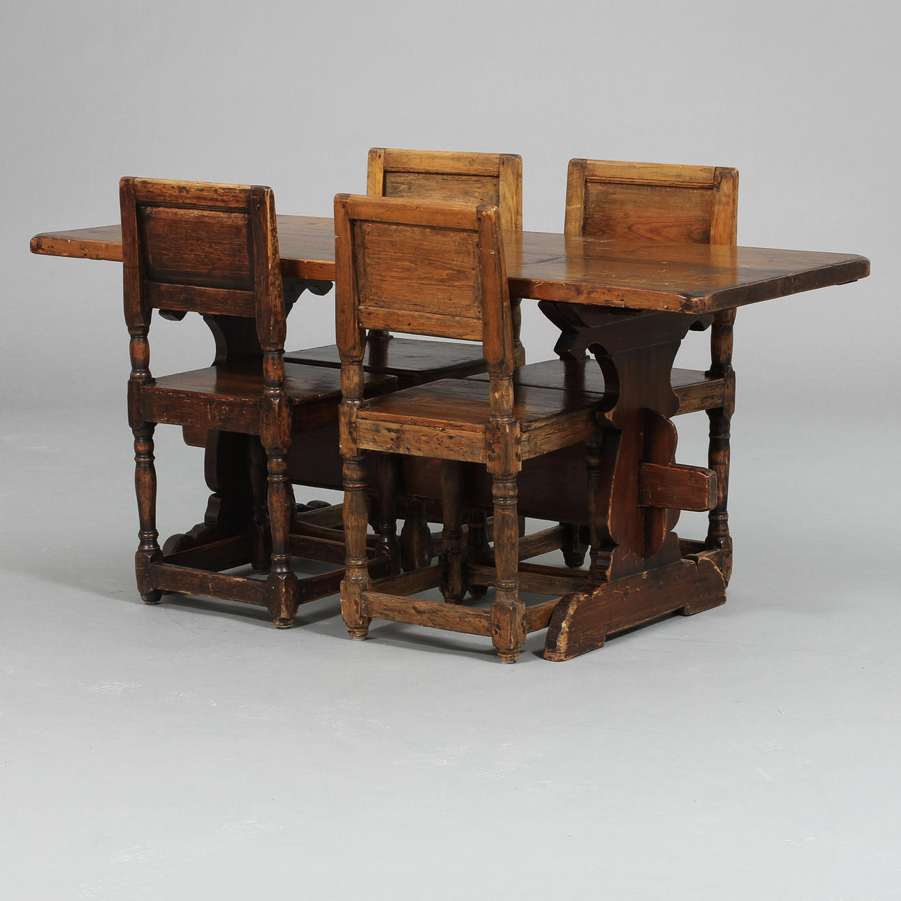 MATGRUPP, 5 delar, allmoge, 1800-tal.