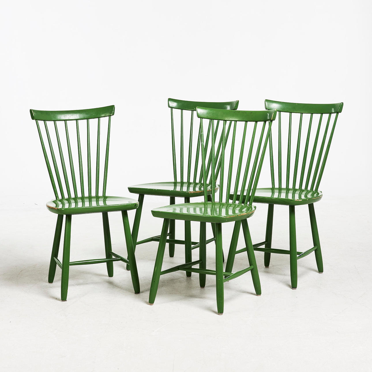 CARL MALMSTEN. STOLAR, 4 st, Lilla Åland, grönmålade.