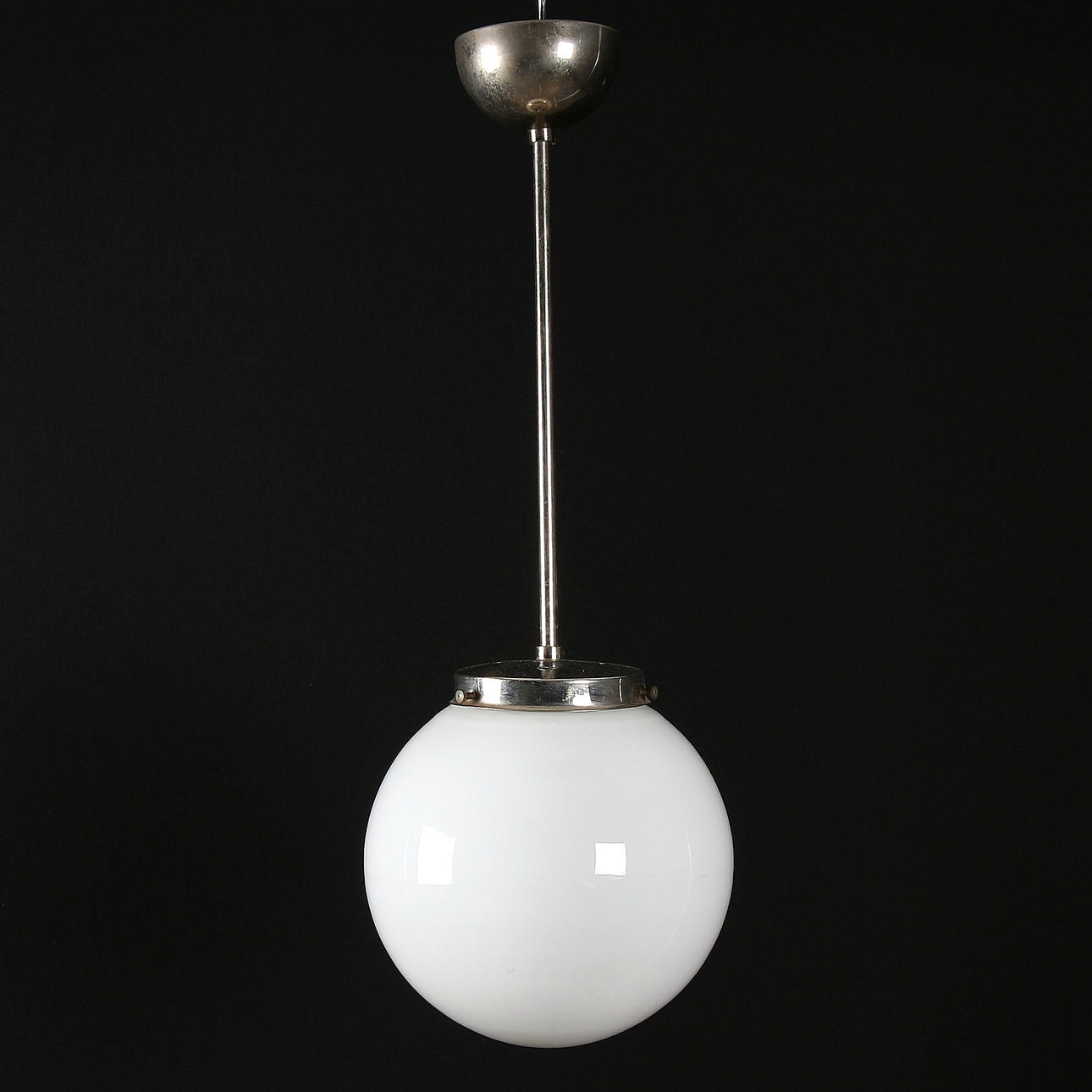 TAKLAMPA, glas och krom, Art Deco. 1920/30-tal.