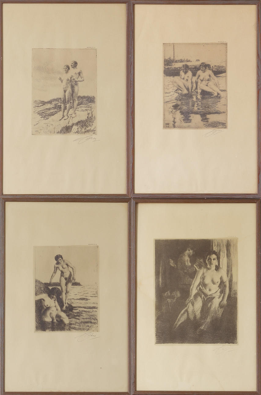 LITOGRAFIER, 4 st, Bengtsons Lito AB, Anders Zorn.