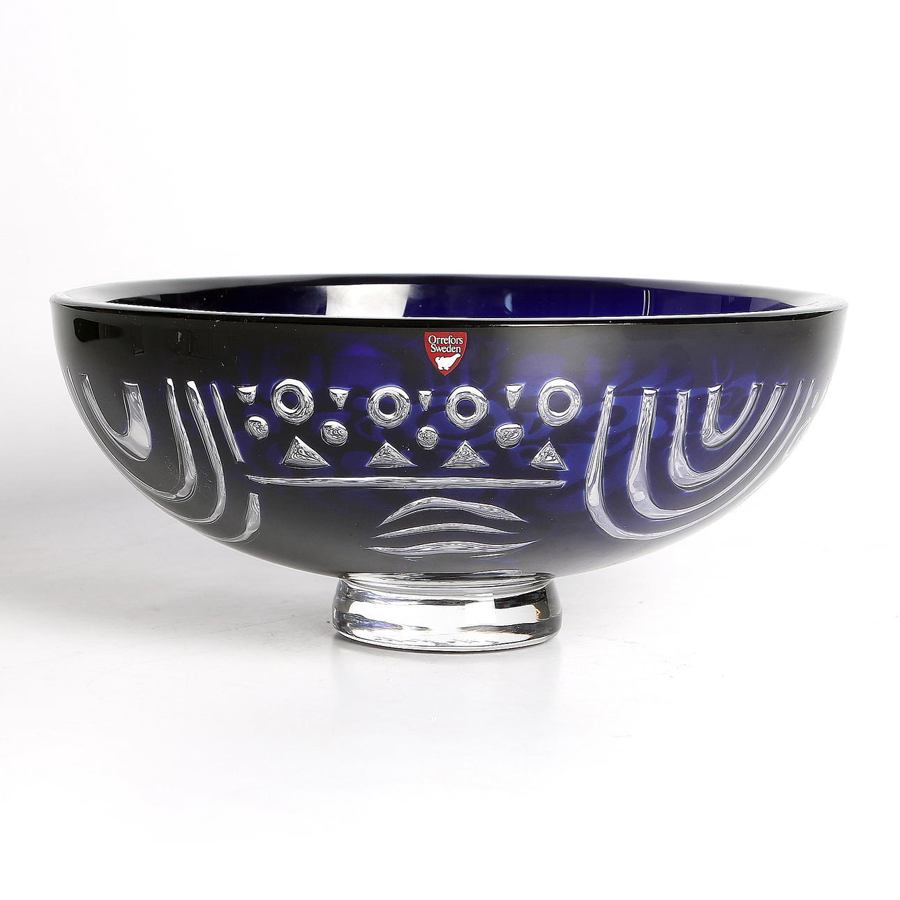 LARS HELLSTEN. Skål, glas, Ariel-teknik, "Baccus IV", Orrefors Gallery. 1988. Signerad och numrerad 8/40.