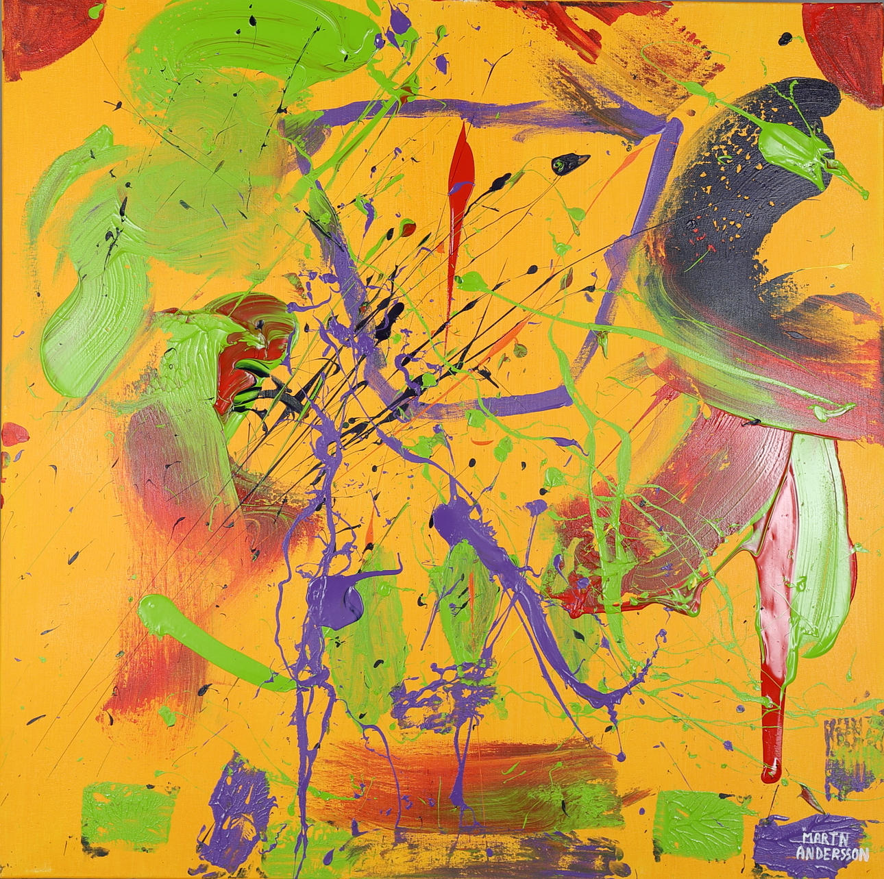 MARTIN ANDERSSON. Komposition. Akryl på duk. Signerad.
