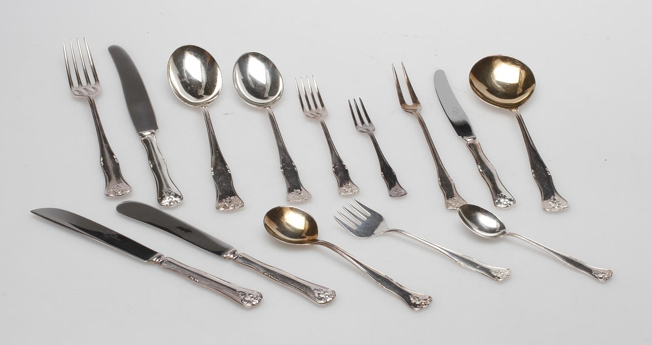 BESTICK, 104 delar, nysilver, 1900-tal.