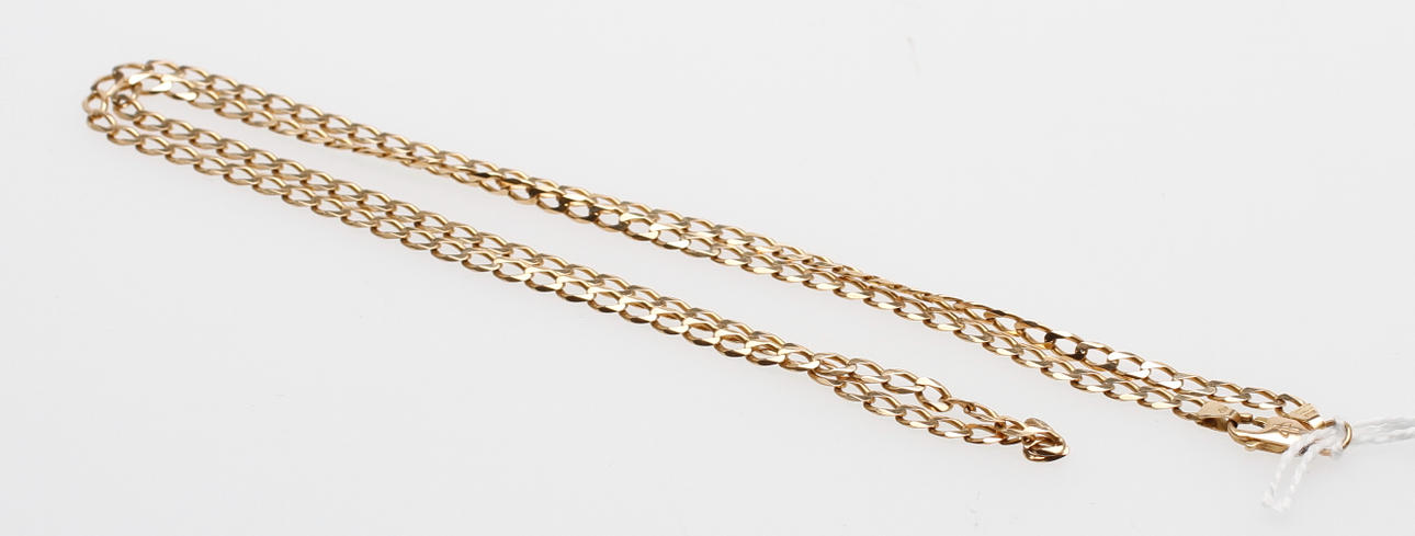 KEDJA, 18k guld, vikt ca 8,9 gram.