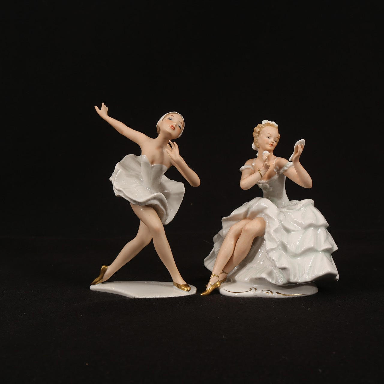 FIGURINER, porslin Wallendorf, 2 stycken.