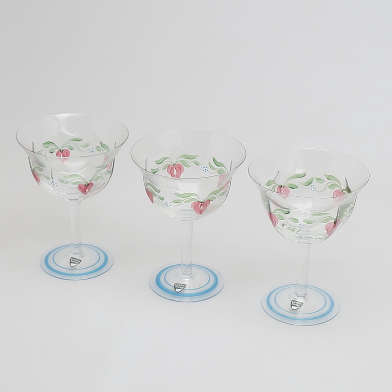 CHAMPAGNEKUPOR, 3 st, "Maja" av Eva Englund, Orrefors.