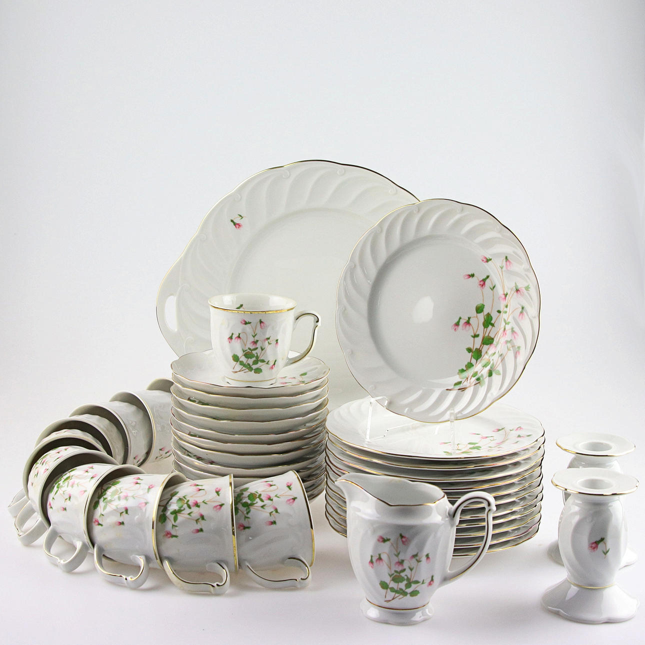 COFFEE SET, 40 pieces, porcelain, pattern Linnea, marked P 2000.