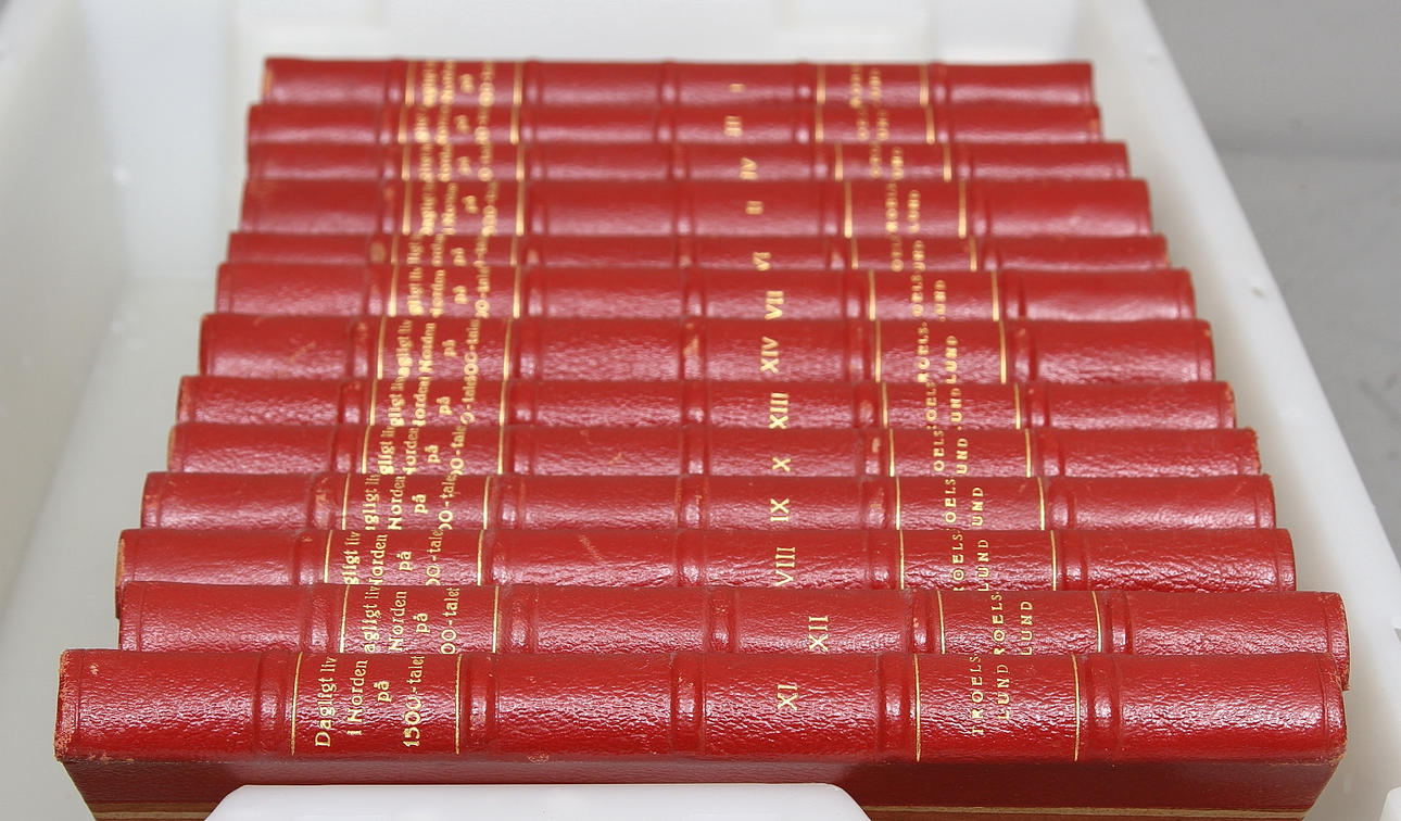 BOKBAND, 13 band, "Dagligt liv i Norden på 1500-talet", Troels-Lund, Albert Bonniers förlag.