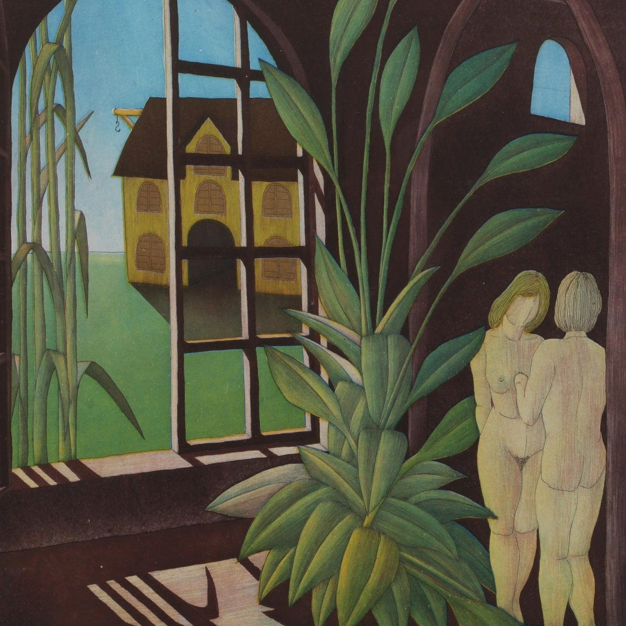 BO CRONQVIST. Färgetsning, fönsterutsikt, signerad, daterad 1975 samt numrerad 48/75.