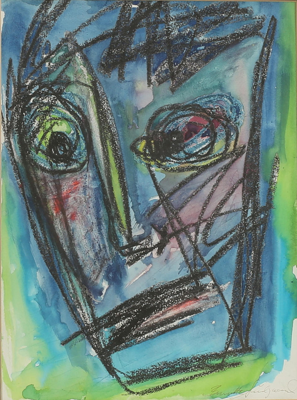 BIRGITTE SÖNDERGAARD. Blandteknik, signerad.