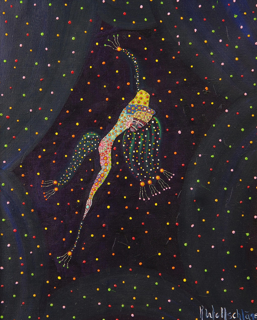 RAGNAR WOLLSCHLÄGER. komposition, olja på duk, signerad R. Wollschläger.