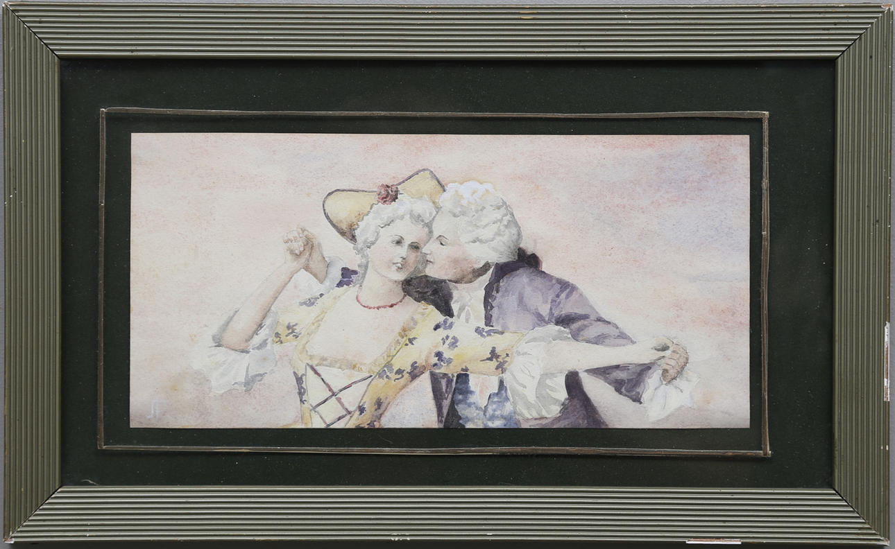 OIDENTIFIERAD KONSTNÄR. Akvarell, otydligt signerad.