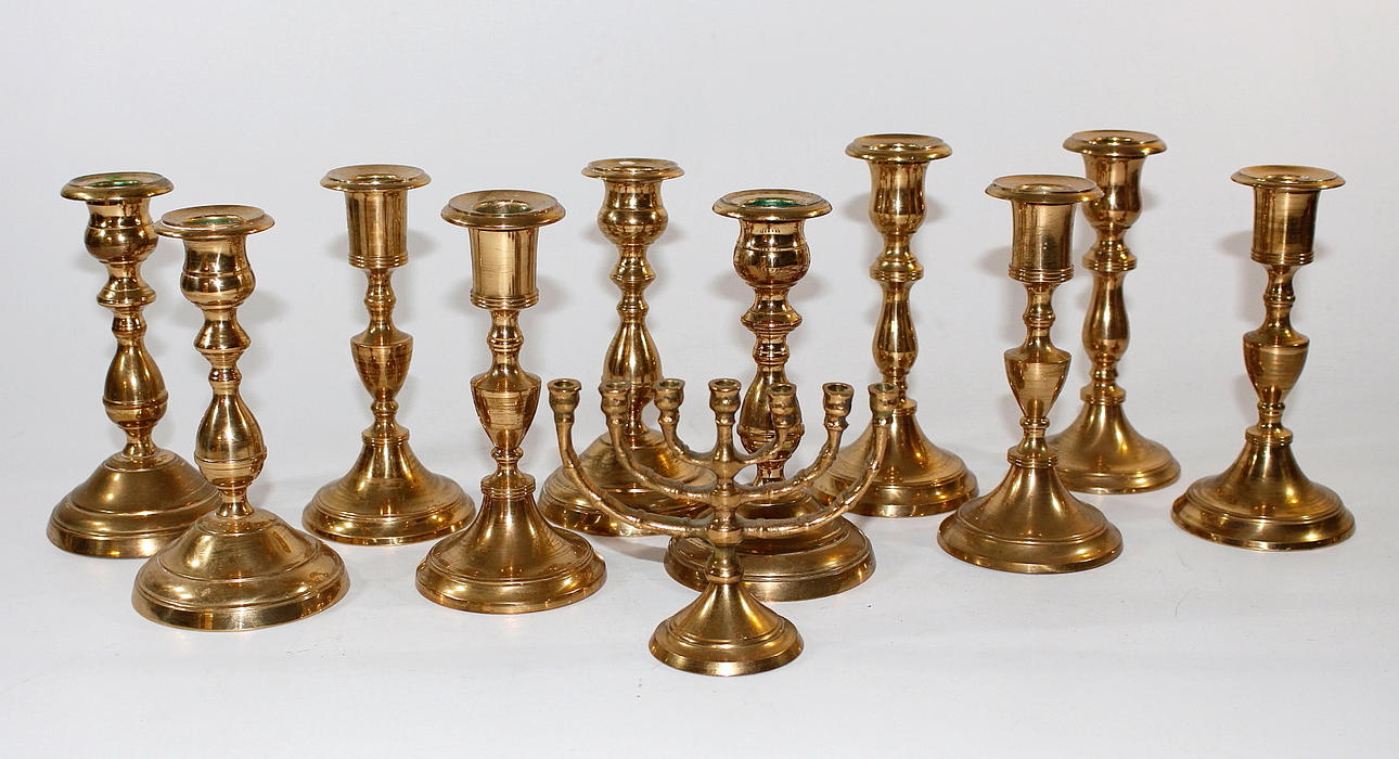 LJUSSTAKAR, malm, 5 par 1 st, Erik Jonssons Gelbgjuteri Skara.