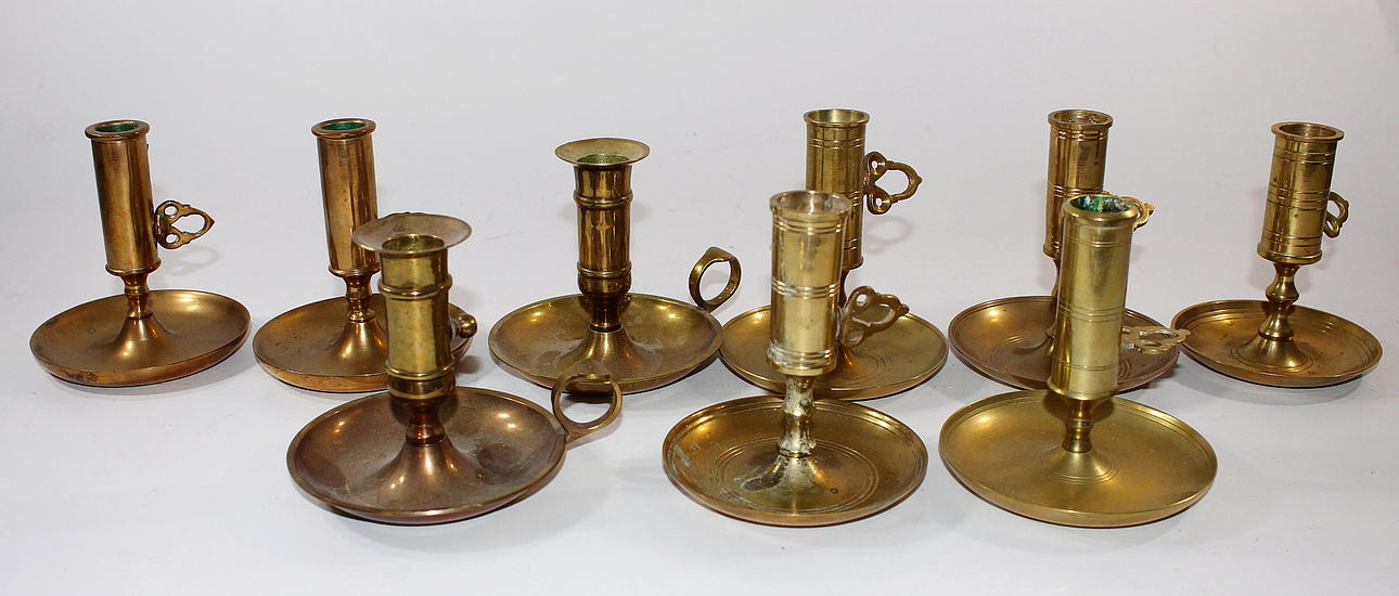 LJUSSTAKAR, 9 stycken, malm.