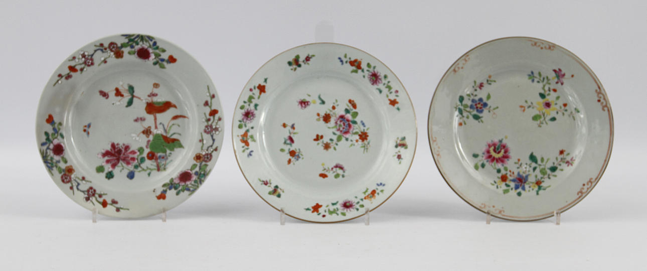 TALLRIKAR, 3 st, Kina, Qianlong (1736-95).