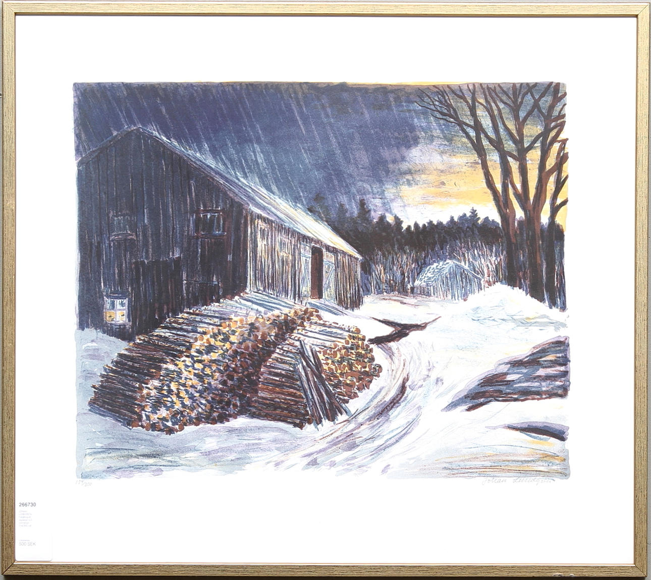 JOHAN LUNDGREN. Färglitografi, signerad och numrerad 154/300.