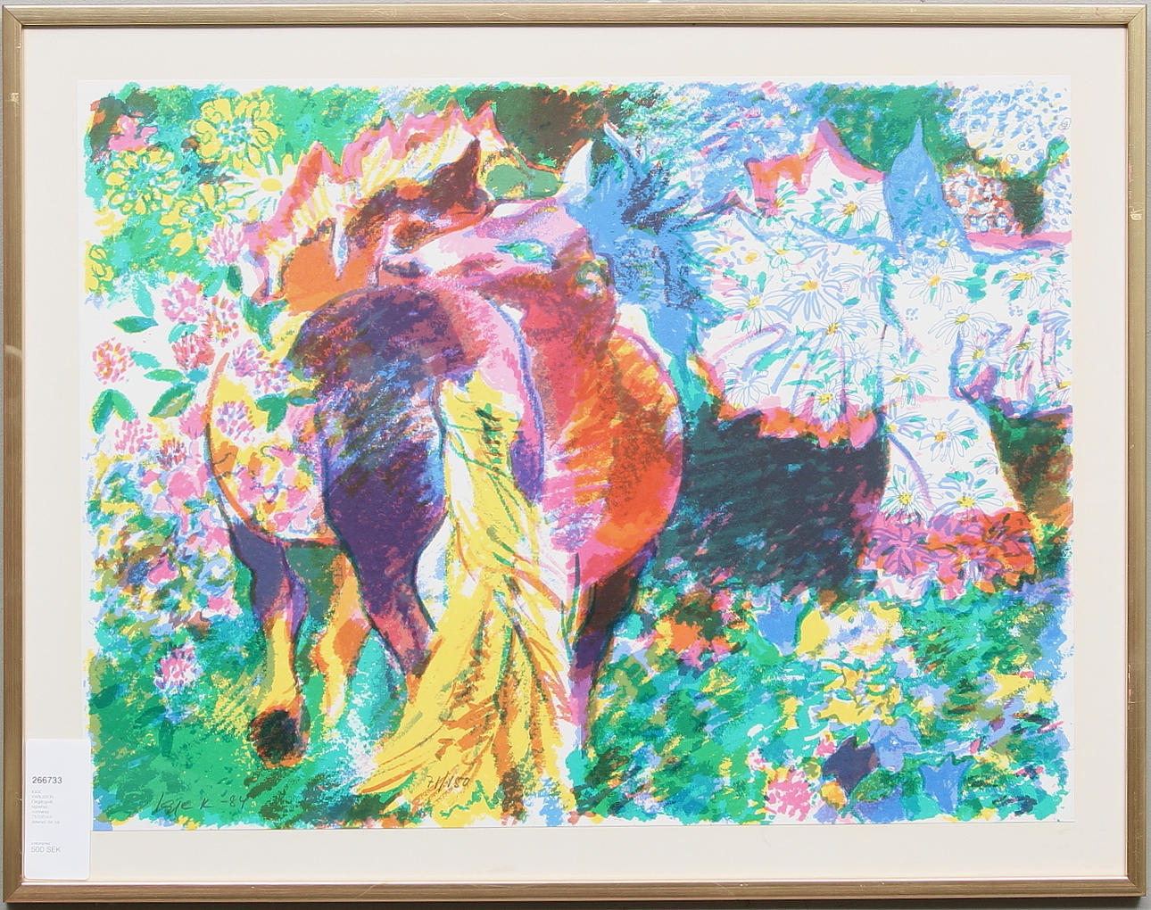 IGGE KARLSSON. Färglitografi, signerad, numrerad 71/150 och daterad -84.