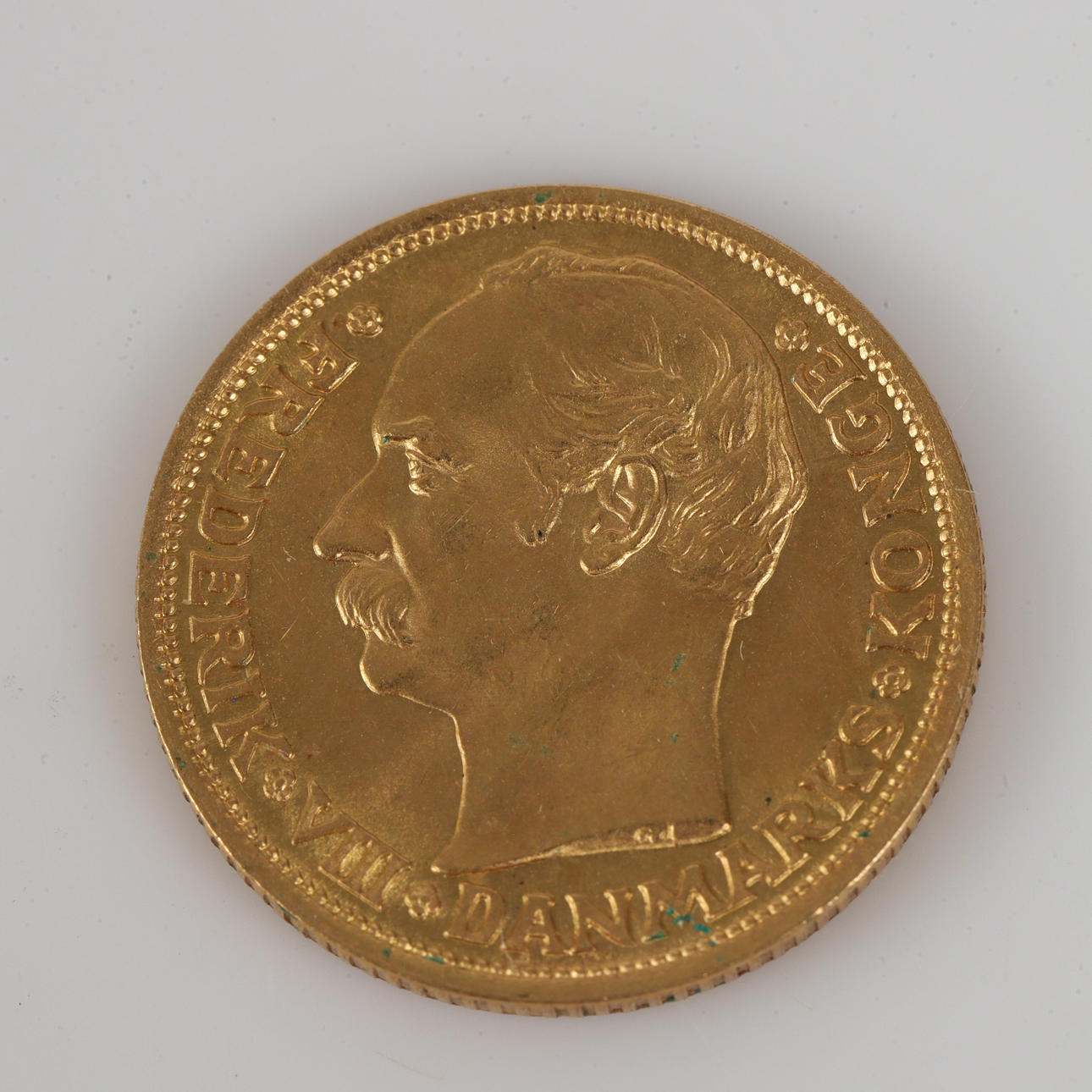 MYNT, 10 kroner, guld, Frederik VIII, Danmark, 1909.