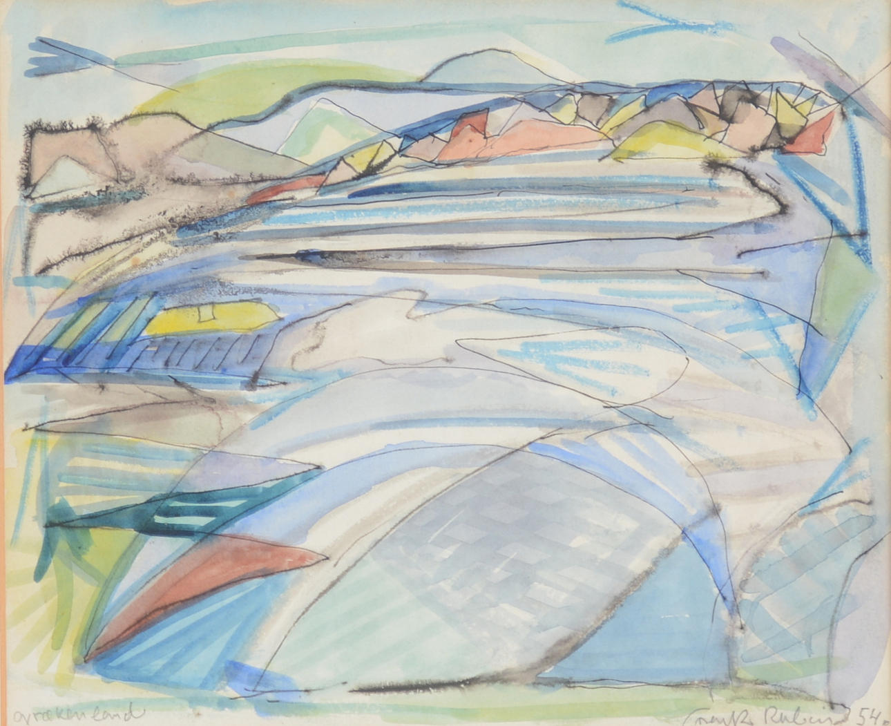 FRANK RUBIN. Akvarell.