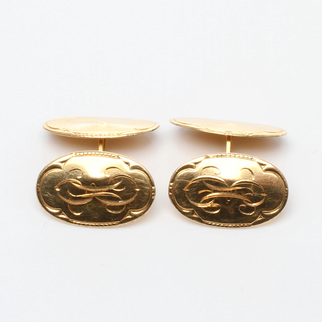 MANSCHETTKNAPPAR 1 par, 18k guld, svensk import, 1900-tal.