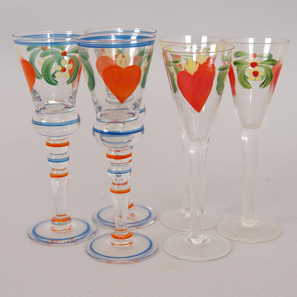 SNAPSGLAS, 3+3 stycken, juldekor.