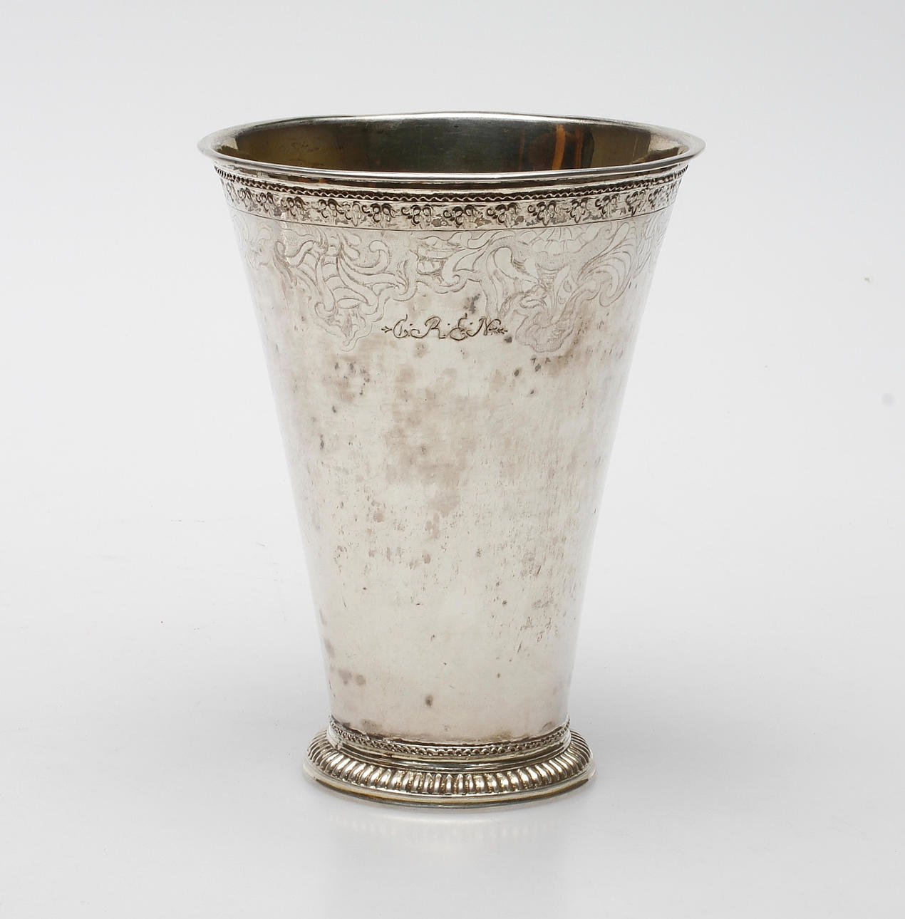 BÄGARE, silver, Lorens Stabeus(verksam 1745-1778), Stockholm 1752. Vikt 417 gram.