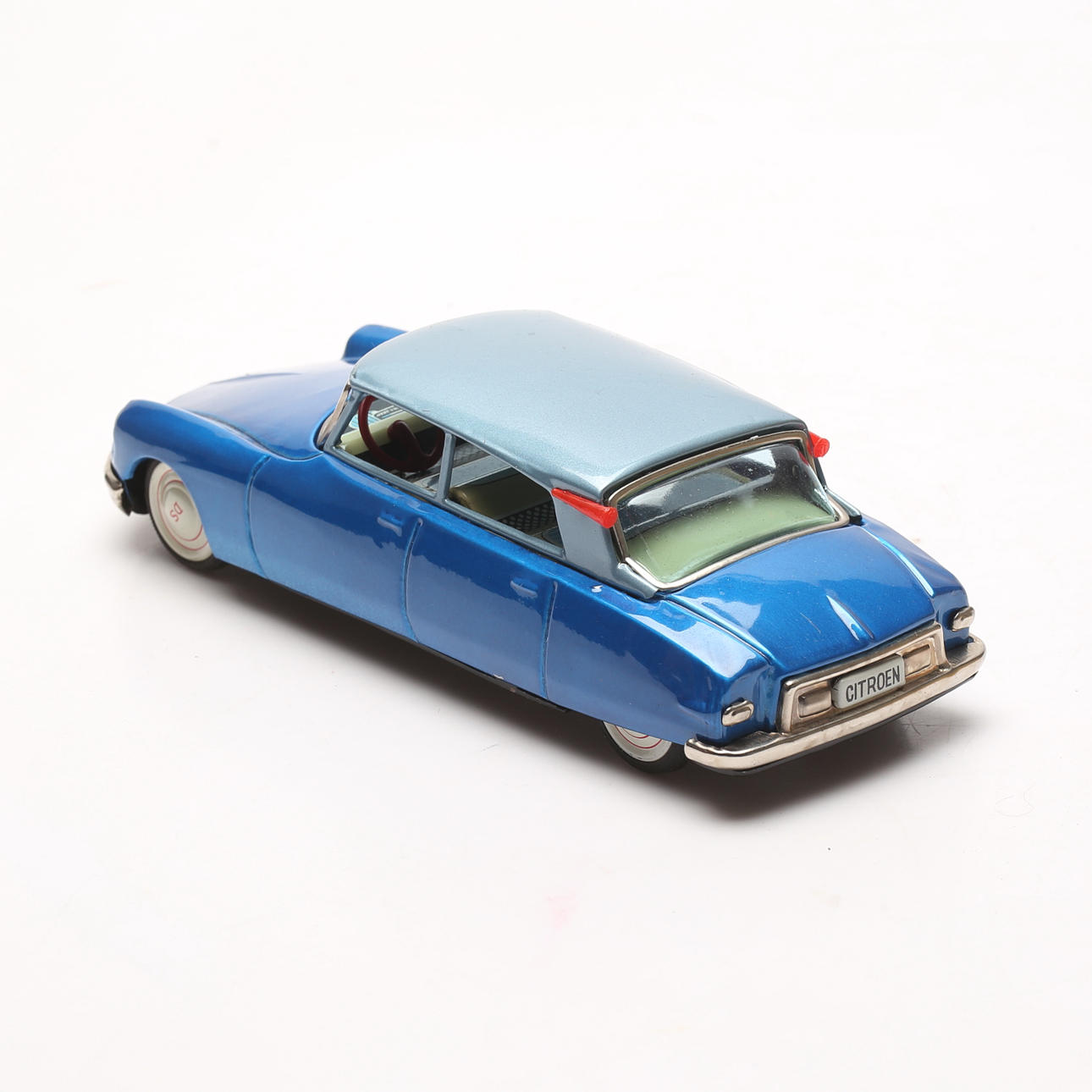 TOY CAR, lithographed sheet, Citroen DS 19, Bandai, Japan. Toys