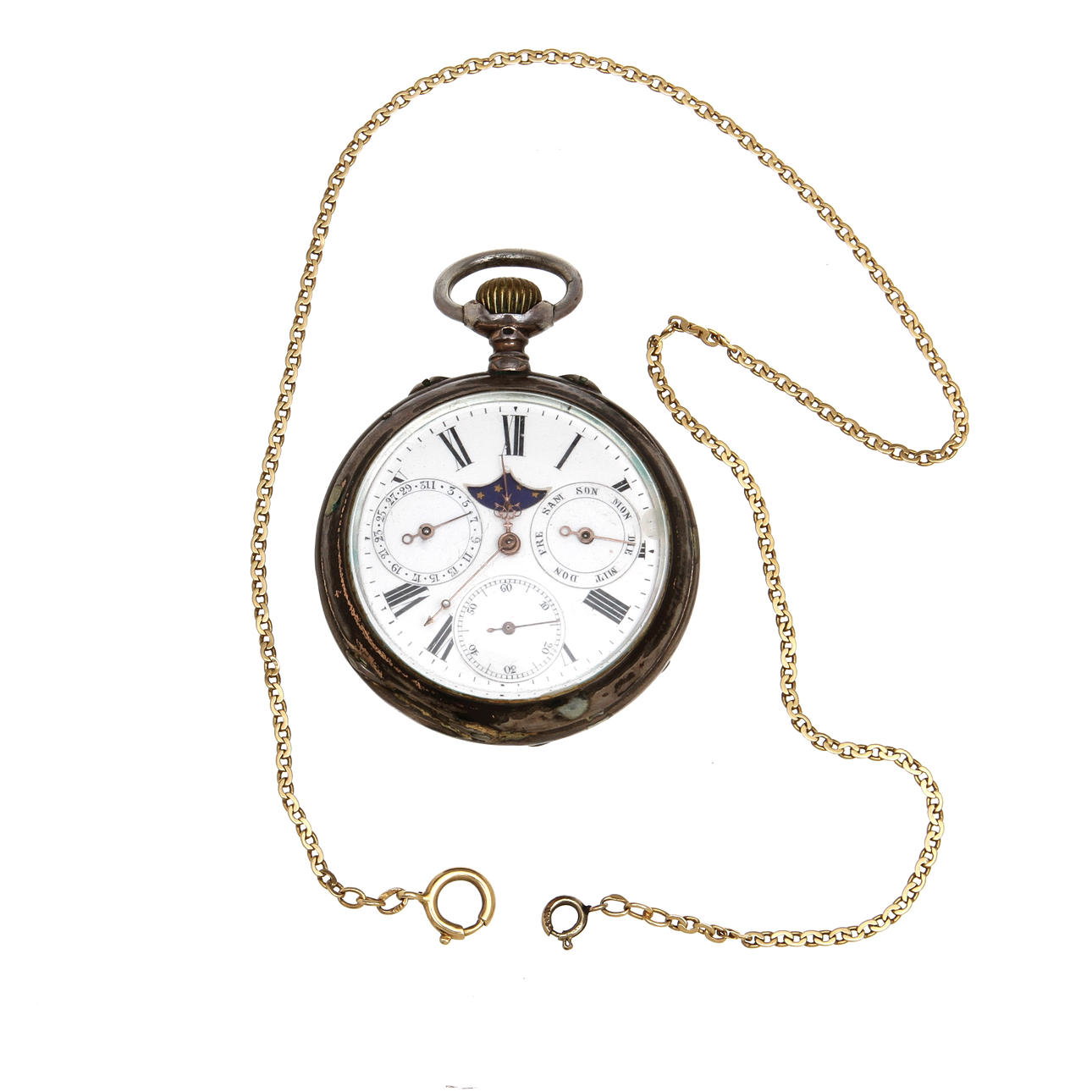 GULDKEDJA och FICKUR, kedja 18k guld, vikt 6,2 gram.