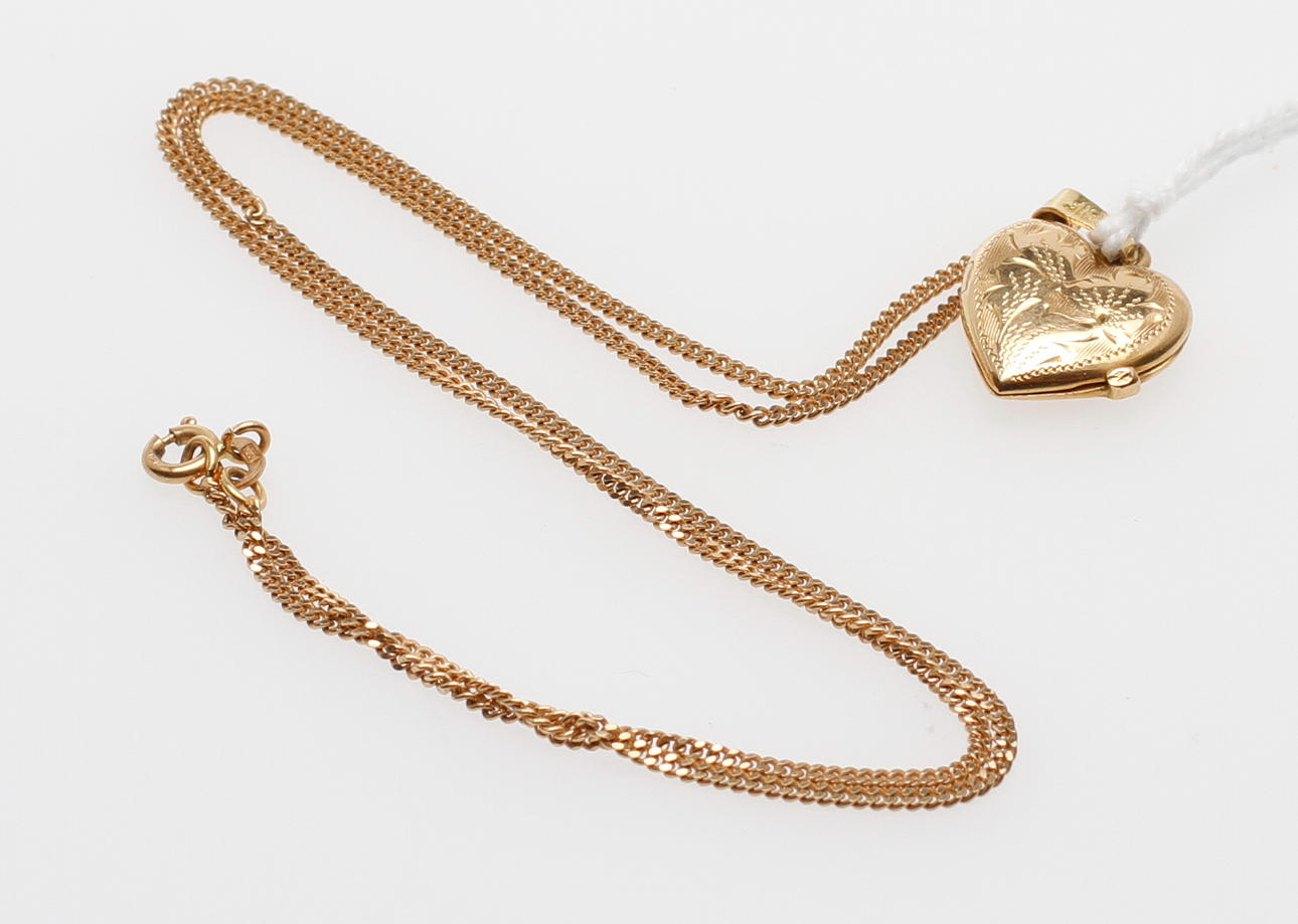 KEDJA samt MEDALJONG, 18k guld, vikt ca 7,3 gram.