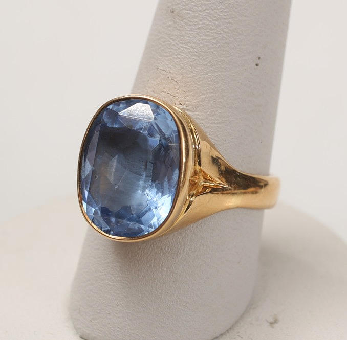 ANILLO oro 18k con aguamarina.