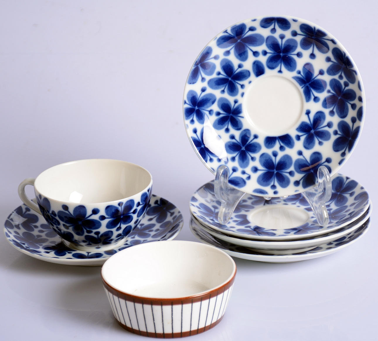 6 delar , " Mon Amie " Marianne Westman, Rörstrand samt sockerskål, Spisa ribb, Stig Lindberg.