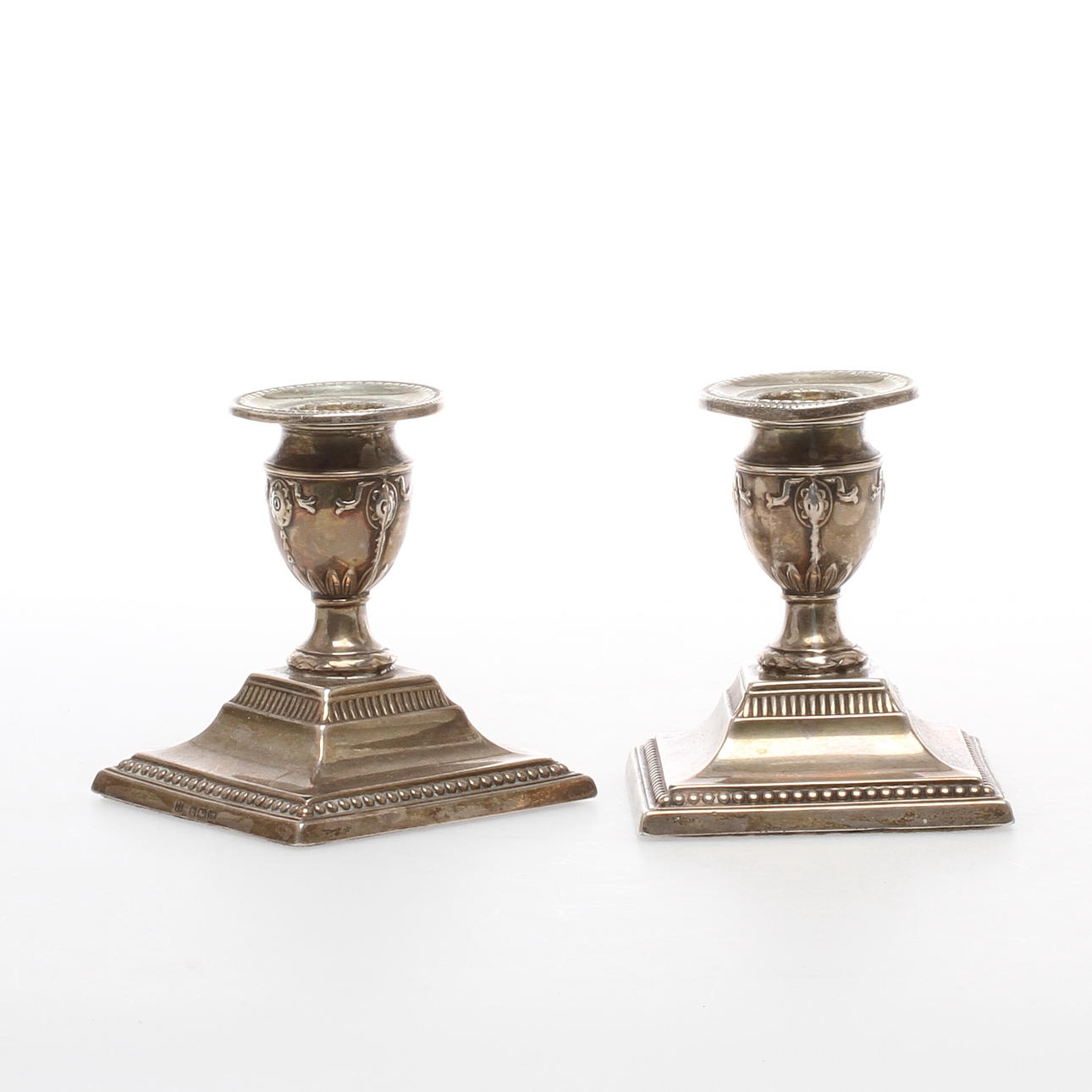 LJUSSTAKAR 1 par, silver,Fordham & Faulkner, Sheffield, England, tidigt 1900-tal.