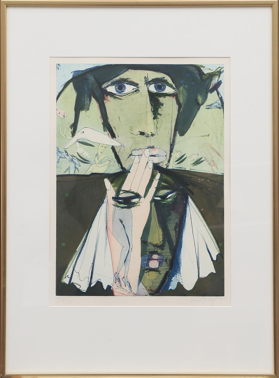 ANN WOLFF. LITO, signerad, 1980-tal.