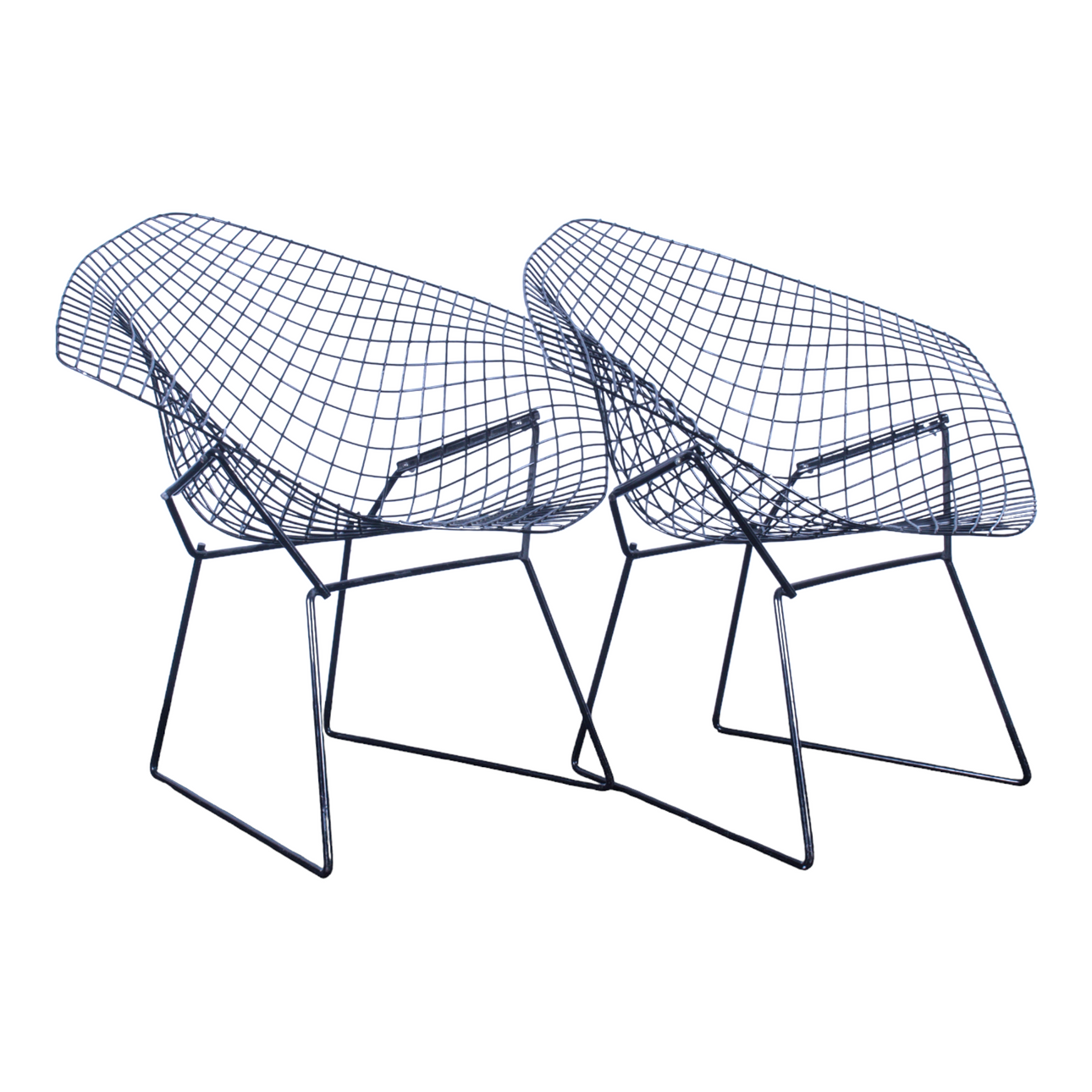 Armchairs, 2 pieces, "Diamond chair", designed by Harry Bertoia.