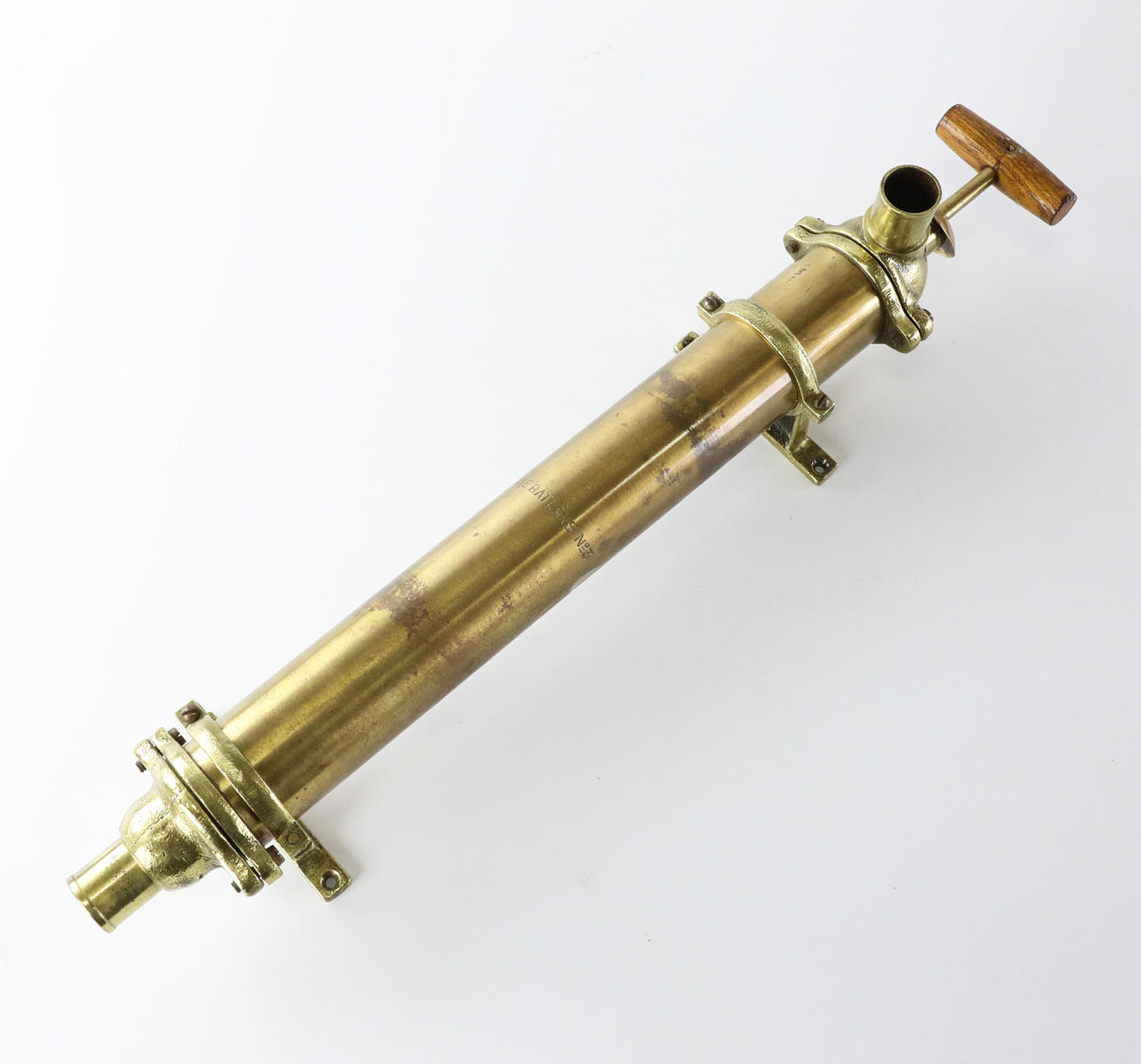 LÄNSPUMP till båt. Mässing, "Åke Båtläns No 3" 1900-tal.